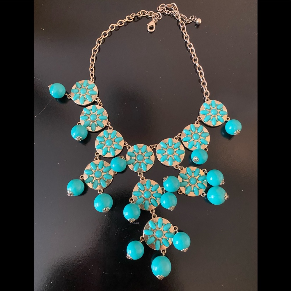 Teal statement necklace